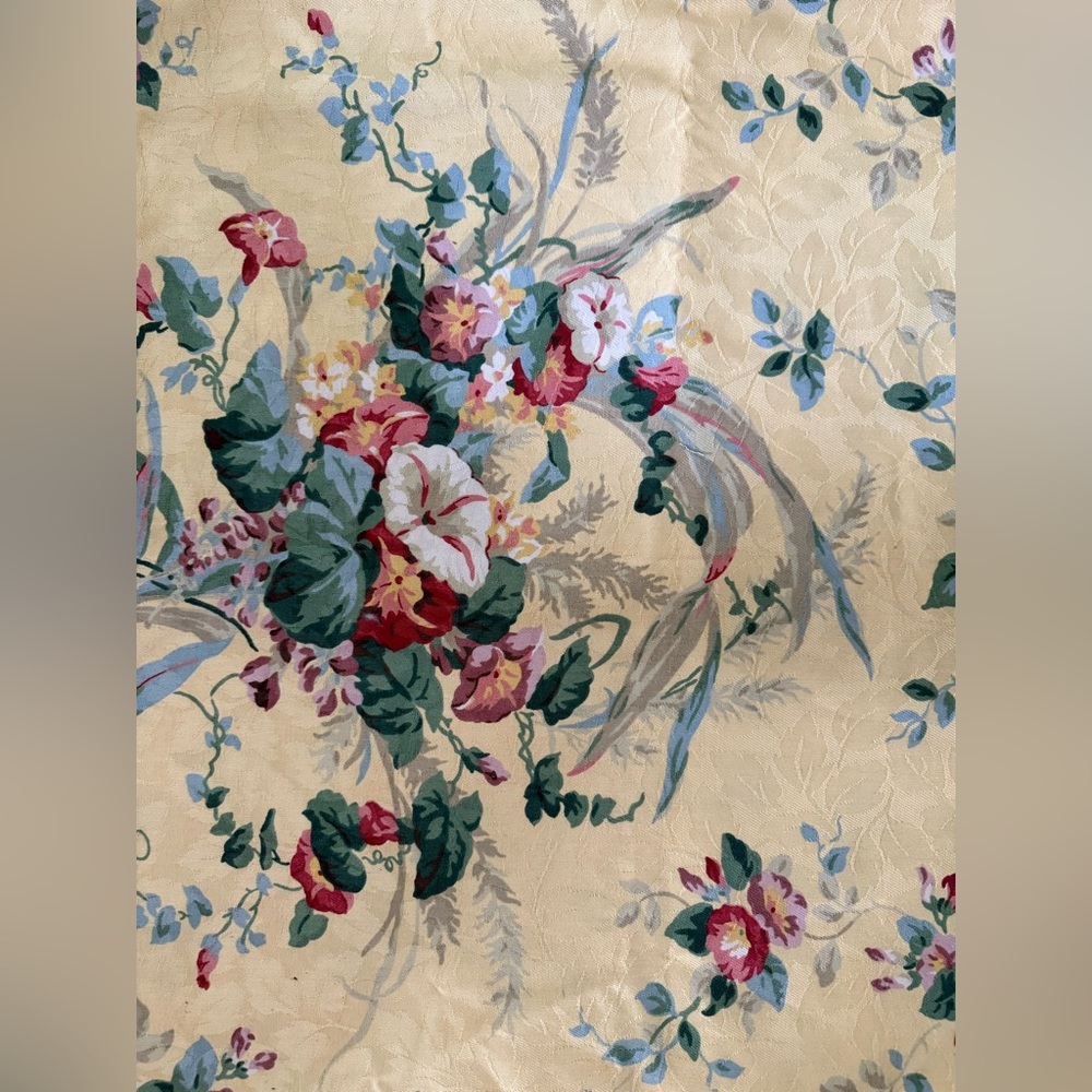 Chintz floral fabric remnant measuring 48” x 54”